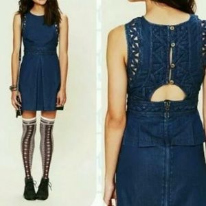 Free people denim dress sz 2